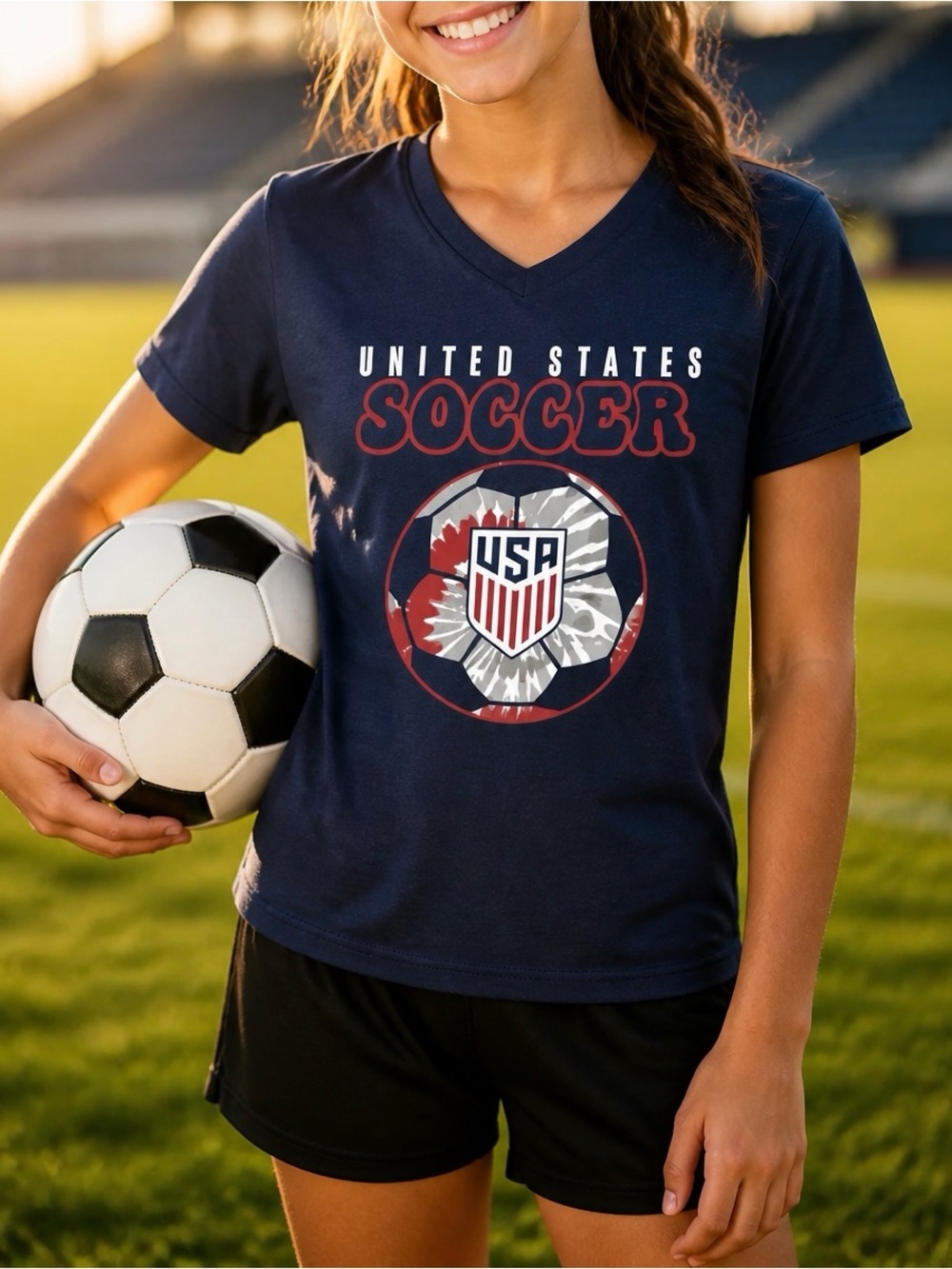 United States National Team USMNT USA Soccer Ball Graphic Tee